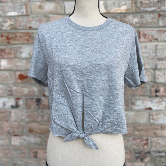 Topshop Tie Front Tee - Picture 2 of 6